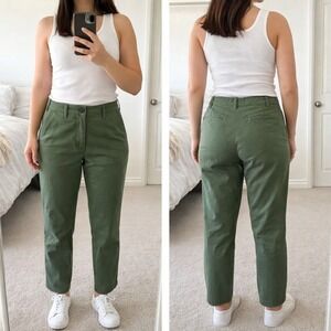 Lauren Ralph Lauren Olive Green Chino Pants Womens 10 Slim Tapered Stretch Twill